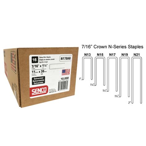 1 in crown 16-gauge galvanized steel big box|1 In. Leg X 1 In. Crown Senco P.